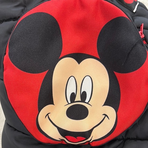 Black Puffer Jacket with Red Mickey Mouse Backpack - Picture 14 of 16